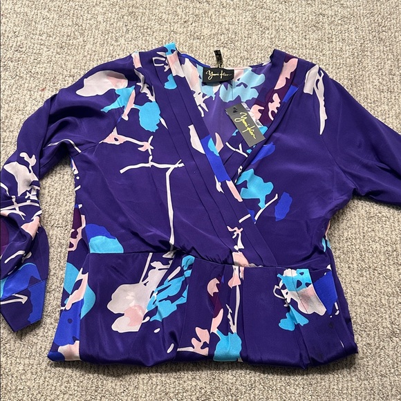 Yumi Kim Purple Floral silk Wrap Dress - Picture 4 of 4